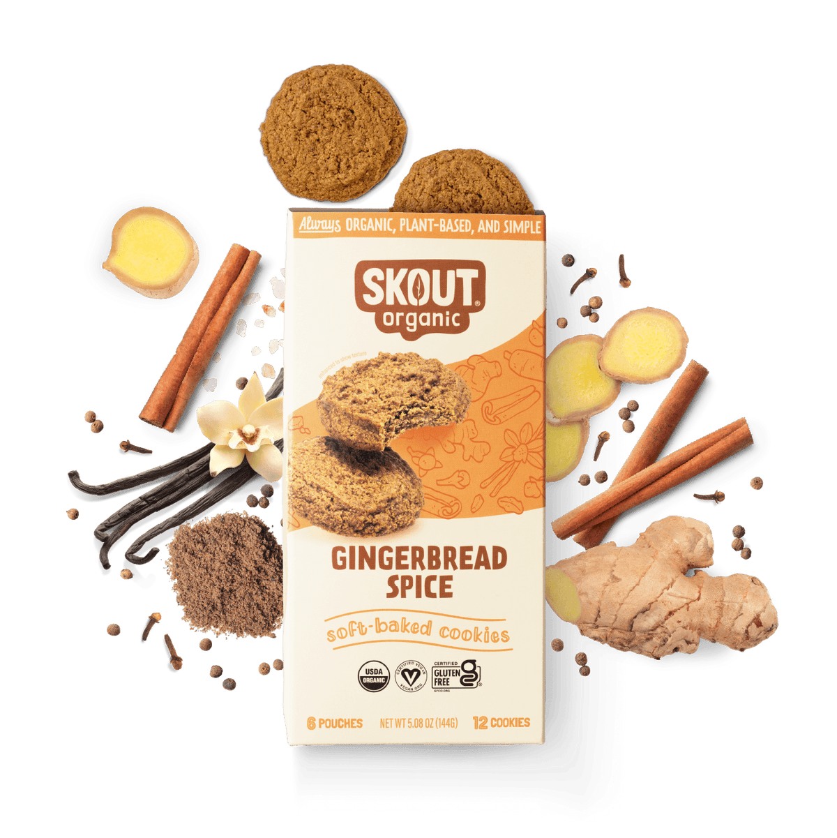 Skout Organic Gingerbread Spice Soft Baked Cookies Soft Baked Cookies Skout Organic 3 Pack 